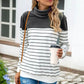 Striped Contrast Turtleneck Sweater