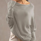 Full Size Boat Neck Batwing Sleeve Knit Top