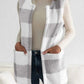 Shawnie Sherpa Plaid Open Front Vest Coat
