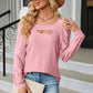 Cold Shoulder Square Neck Cutout Blouse
