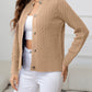 AuroraBlissX Round Neck Cable-Knit Buttoned Knit Top