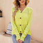 Button Up V-Neck Long Sleeve Cardigan