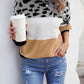 Color Block Round Neck Sweater