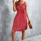 SOChic Printed V-Neck Tie Waist Mini Dress