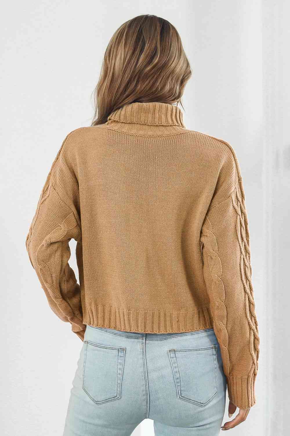 KnitwearTime Turtleneck Dropped Shoulder Sweater