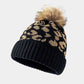 BeanieHatz Black Leopard Pom-Pom Cuffed Beanie