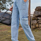 SassyDenim Full Size High Waist Cargo Jeans
