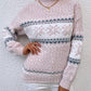 CHRISTMAS Snowflake Pattern Mock Neck Sweater
