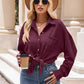 Collared Neck Dropped Shoulder Shirt