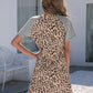 SO SASSY Leopard Round Neck Short Sleeve Mini Dress
