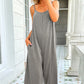 Round Neck Pocketed Sleeveless Jumpsuit