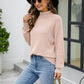 Mock Neck Dropped Shoulder Long Sleeve Sweater
