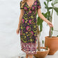 Printed Surplice Short Sleeve Dress