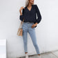 Swiss Dot Frill Trim Puff Sleeve Blouse