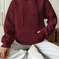 Full Size Textured Drawstring Drop Shoulder Hoodie