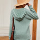Full Size Half-Button Dropped Shoulder Hoodie