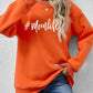 #MomLife Letter Graphic Round Neck Sweatshirt