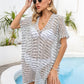Openwork V-Neck Short Sleeve Cover Up