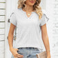 Eyelet Notched Petal Sleeve Blouse