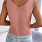 SUN&SAND Decorative Button Mixed Knit Tank