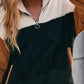 Color Block Quarter Zip Dropped Shoulder Sweatshirt