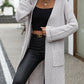 Dropped Shoulder Long Sleeve Cardigan with Pocket