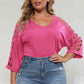 3/4 Sleeve Cutout Detail Top