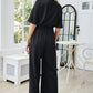 KenyaBay Tie Front Cutout Wide Leg Jumpsuit