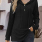 Half Button Up Drawstring Hoodie