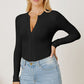 Adryane Jay Zip Up Long Sleeve Bodysuit