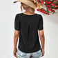 Women's Full Size Cutout Round Neck Petal Sleeve Blouse