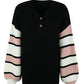 Color Block V-Neck Dropped Shoulder Sweater