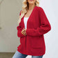 Open Front Long Sleeve Cardigan with Pockets