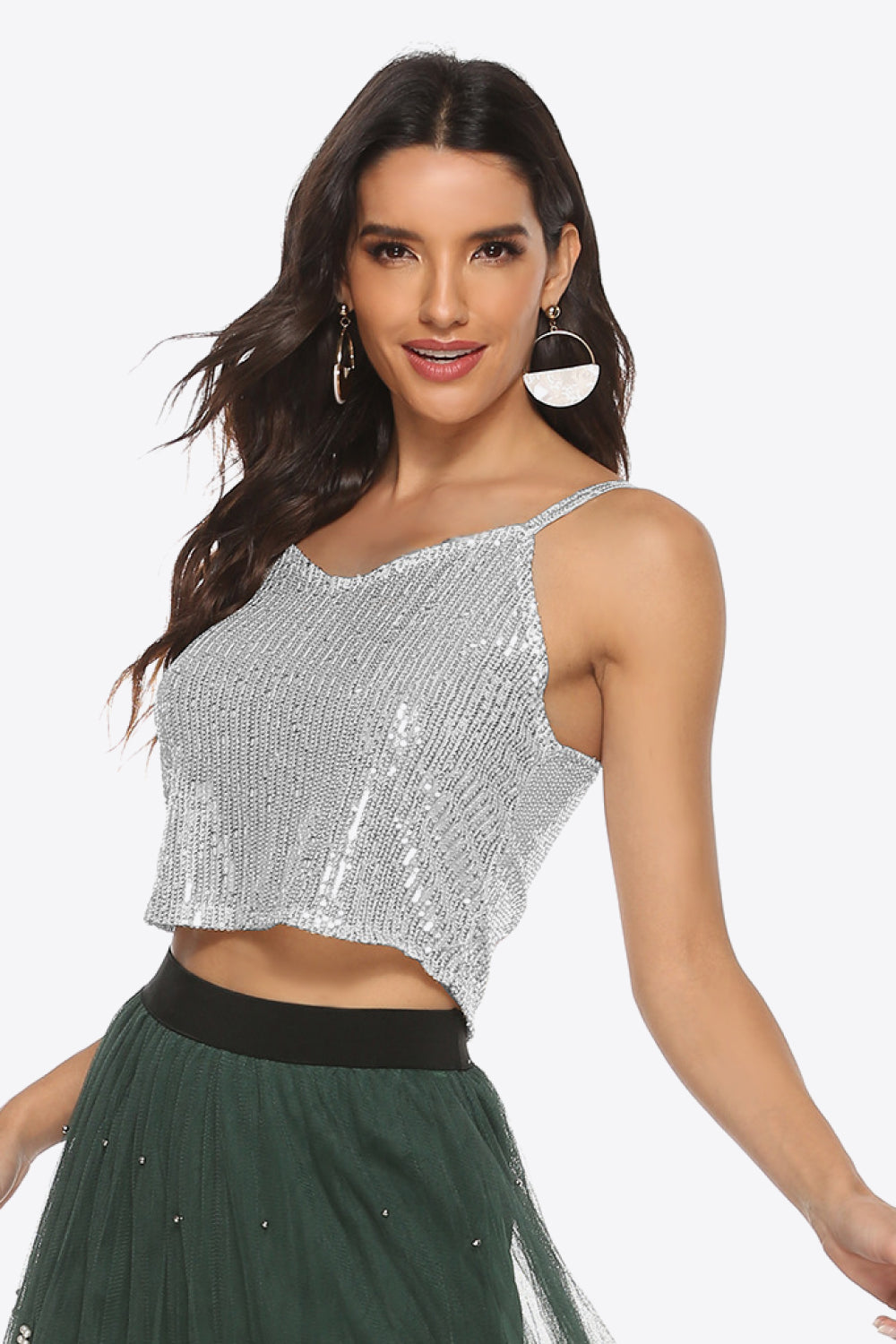 Women's Sequin Cropped Cami