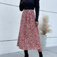 Printed Mock Neck Puff Sleeve Midi Dress