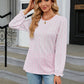Printed Round Neck Flounce Sleeve Blouse