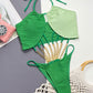 SOSASSY Contrast Halter Neck Chain Detail One-Piece Swimsuit
