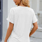 Eyelet Notched Short Sleeve T-Shirt