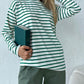 Round Neck Striped Dropped Shoulder T-Shirt