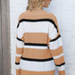 Color Block V-Neck Dropped Shoulder Sweater