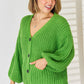Pocketed Button Up Dropped Shoulder Cardigan