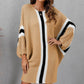 Ribbed Round Neck Long Sleeve Sweater Dress