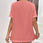 Women's Round Neck Raglan Sleeve Fringe Detail Top