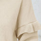V-Neck Ruffle Trim Long Sleeve Sweater