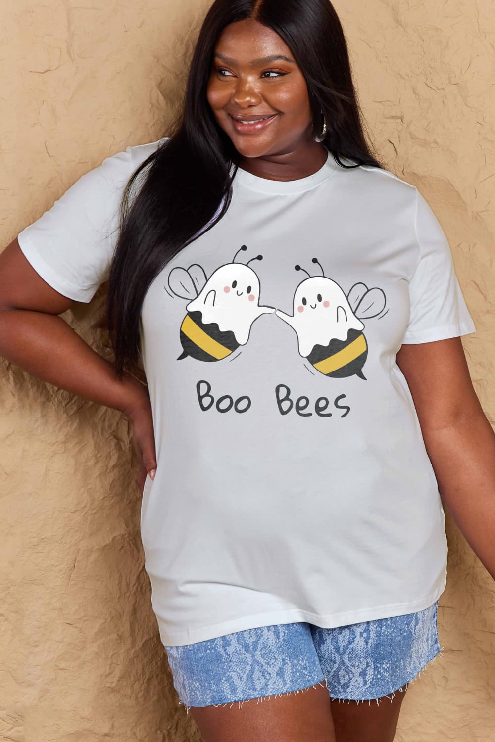 Simply Love Full Size Halloween BOO BEES Graphic Cotton T-Shirt