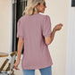 Full Size Eyelet Puff Sleeve V-Neck Top