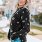 Full Size Dandelion Print Round Neck Slit Sweatshirt