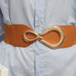 Women's Ribbed Alloy Buckle Elastic Belt