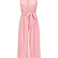 Cutout Tied Pleated Sleeveless Jumpsuit