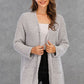 Pocketed Open Front Long Sleeve Cardigan